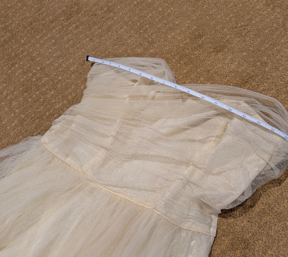 Butter Yellow 1950s Strapless Prom Dress - Picture 4 of 6